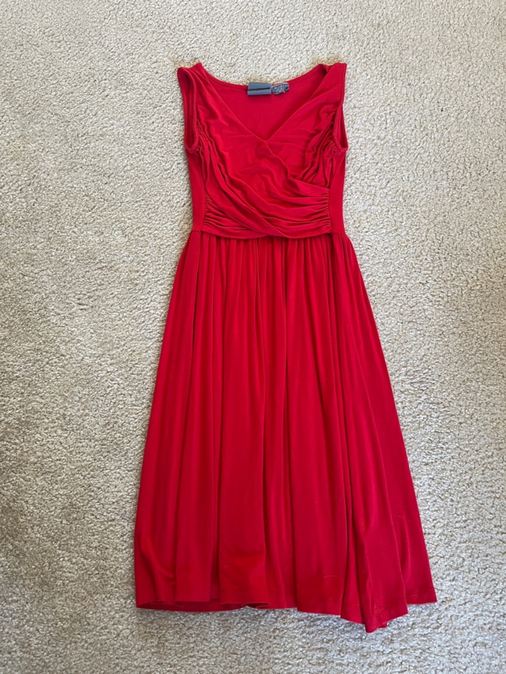 Red Girls from Savoy Fit and Flare Dress Ruched Bodice Soft Girl Feminine XXS